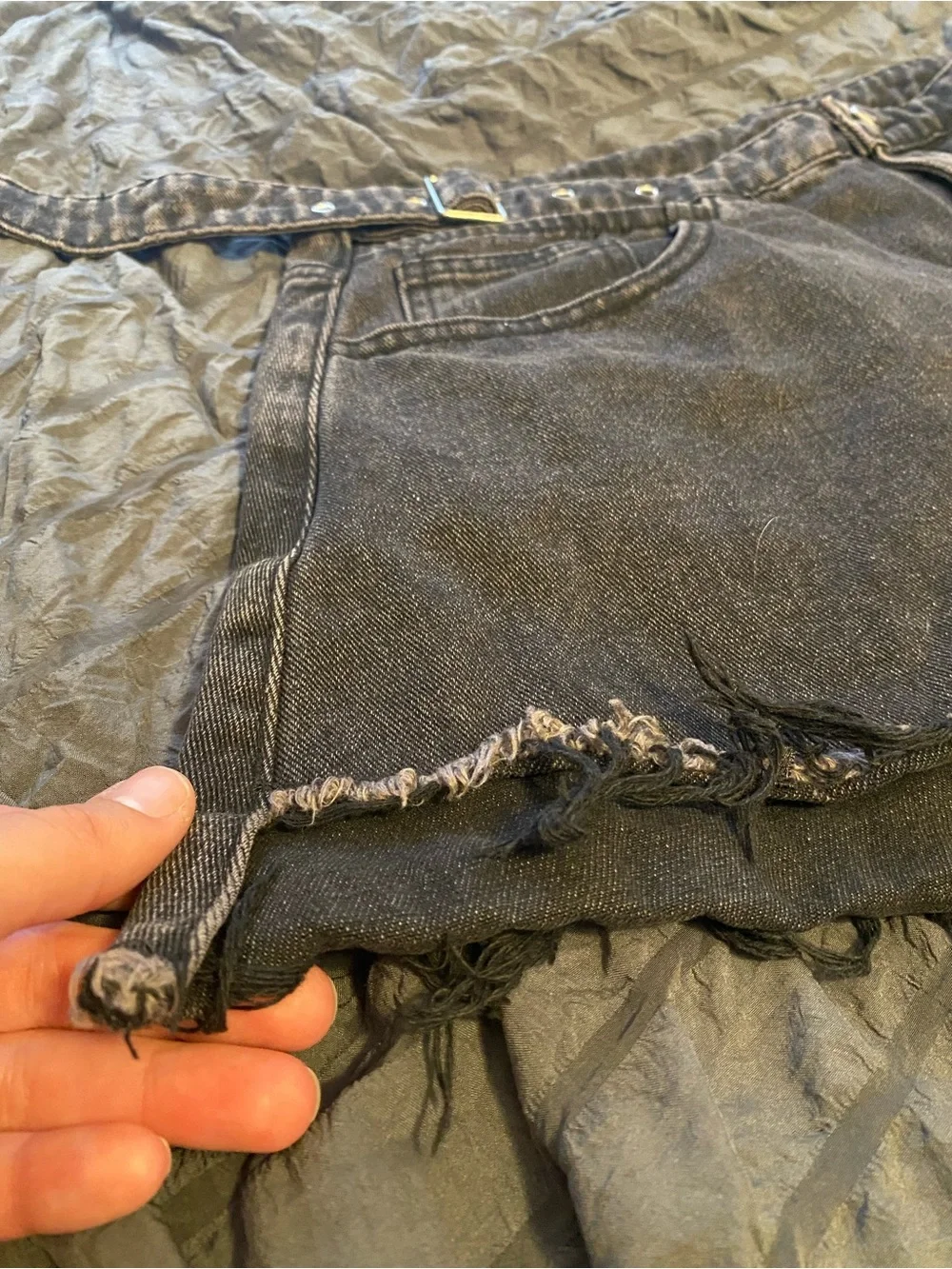 Black Cider Denim Cutoff Shorts